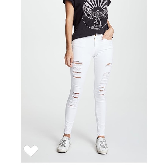 Frame Le Rip Color Skinny Jeans In Blanc, Size 26! - Picture 1 of 6